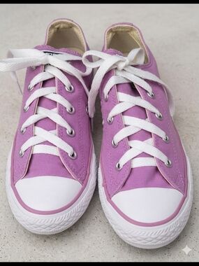 Converse Youth Pink Canvas Low-Top Sneakers with White Laces